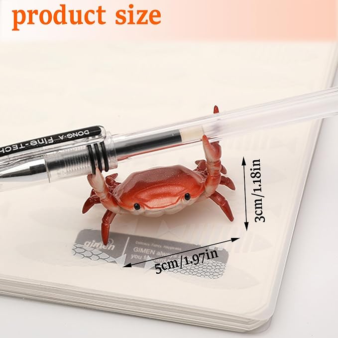 2 Pcs Crab Pen Holder, Creative Weightlifting Desk Crab Pen Holder Stand, Cute Desk Organizers and Accessories, Home School Studio Office Decor for Small Items Storage,Ideal Gift (Red+Blue)