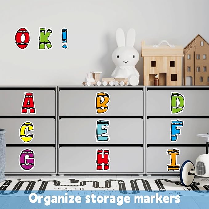 150 PCS Large 6" Bulletin Board Letters Set, Colorful Crayon Themed Classroom Alphabet Cutout Letter for Bulletin Board Display Home School, A Great Helper to Inspire Students' Learning Interest