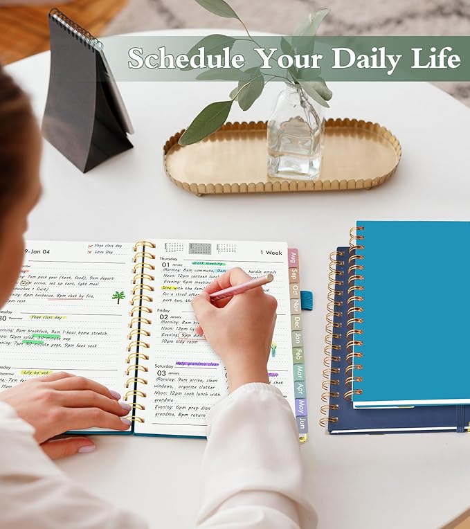 Academic Planner 2026-2027, Hardcover Weekly and Monthly Calendar Planner from July 2026 - June 2027, Daily Agenda Planners with Tabs, College School Organizer for Student Teacher, A5 (6.1" x 8.2"), Sky Blue