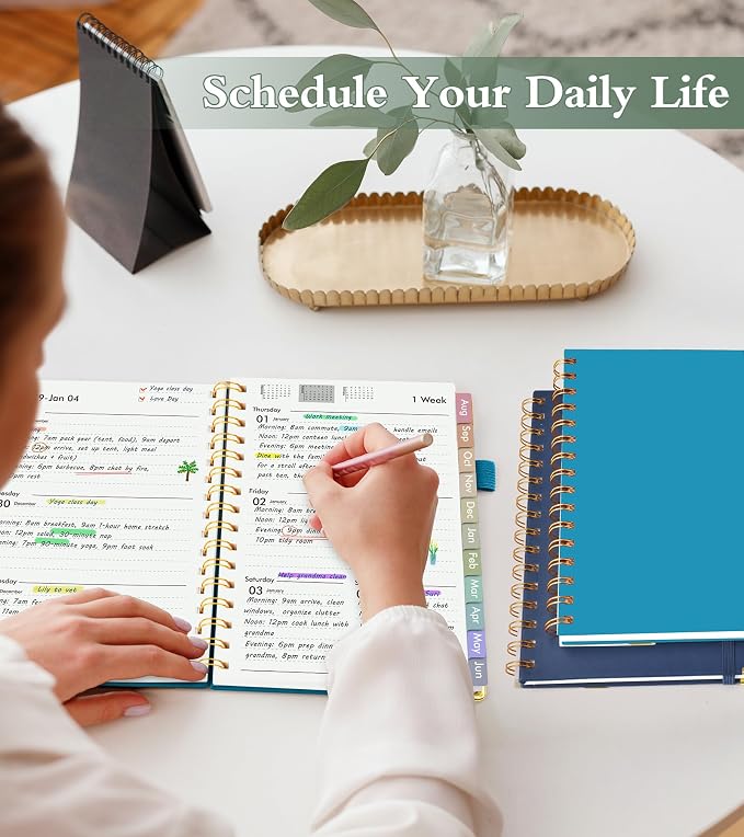 Academic Planner 2026-2027, Hardcover Weekly and Monthly Calendar Planner from July 2026 - June 2027, Daily Agenda Planners with Tabs, College School Organizer for Student Teacher, A5 (6.1" x 8.2"), Sky Blue