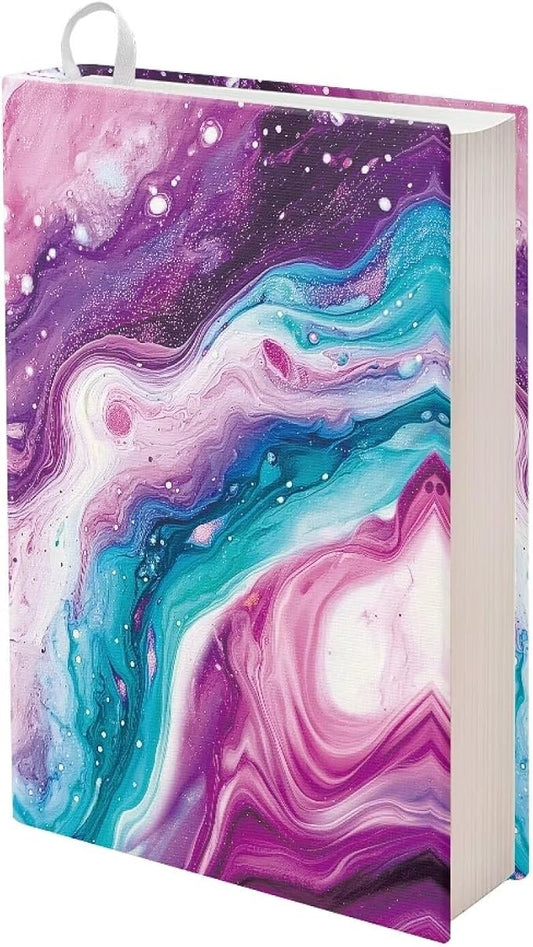 Dreaweet Purple Marble Print Book Cover Stretchable Book Covers Jumbo Books Covers Sox Protector Hardcover Textbooks Sleeve Schoolbook Case for Women Teens