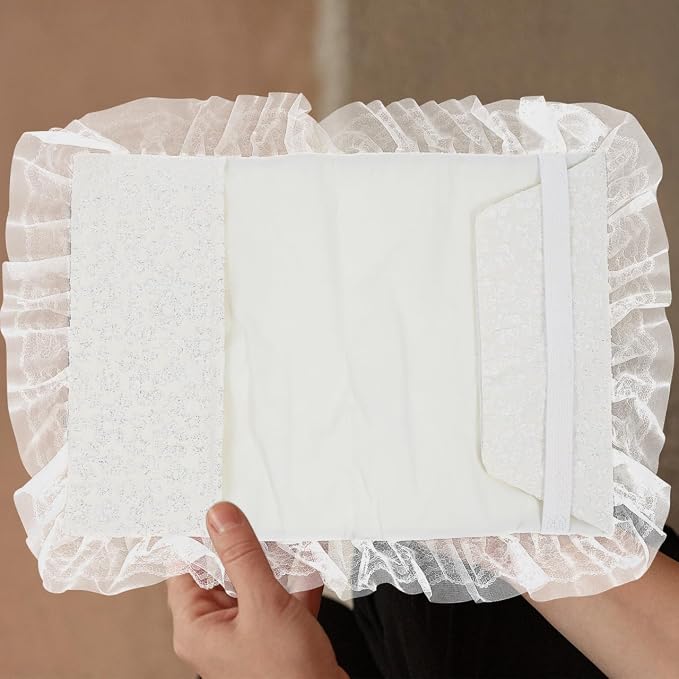 Tofficu Lace Book Cover Washable Fabric Book Sleeve Protective Cover for Notebook Bible Journal Handmade Delicate Protector Decorative Accessory