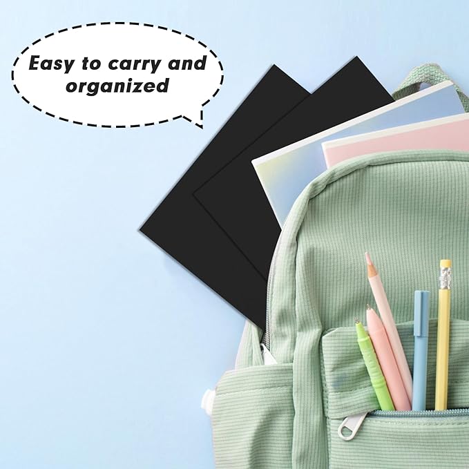 Two Pocket Folders, RAZCC 75 Pack 2 Pocket Folders Fit Letter Size Paper, Paper Folders with Pockets for School Office Business Home (Black)