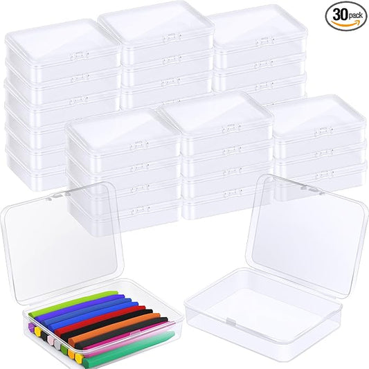 18 Pcs Plastic Crayon Box Holds 24 Crayon With Hinged Lid, Clear Crayon Organizer Crayon Holder Case Crayon Storage Containers for Art Crafts School Classroom Supplies (18)