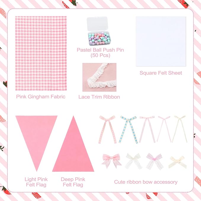 Marspark Pink Vision Board Kit, Cute Push Pins DIY for Wall Corkboards, Vision Boards, Office & Craft Projects (Not Including Board)