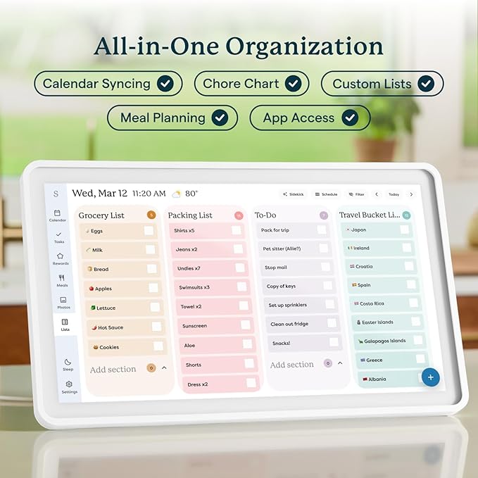 Skylight Calendar 2 - 15-inch Full HD Touchscreen Digital Calendar, Featured on Wirecutter - Wall Planner & Interactive Chore Chart, Smart Family Organizer, 16GB Storage, Wi-Fi, Wall Mount Included - Classic, White