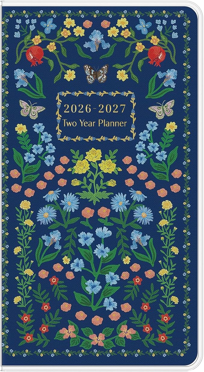 Pocket Calendar 2026-2027, Jotsome 2 Year Monthly Planner from Now to December 2027, 3.5"x6.4", Small Pocket Planner with PVC Cover for Purse, Floral Design