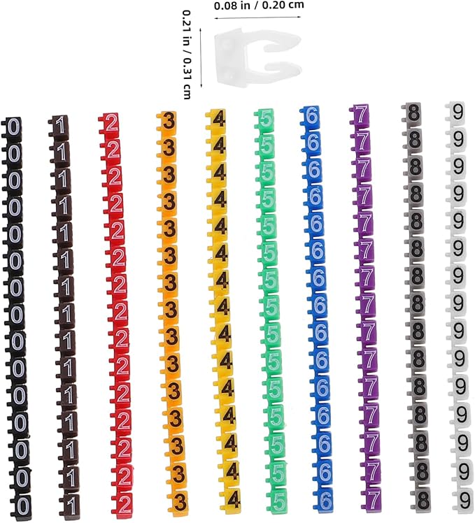 Angoily 150pcs Cable Identifier Self-Adhesive Digital Number Tube Wire Marker Labels Easy to Use for Cord Cable Marking