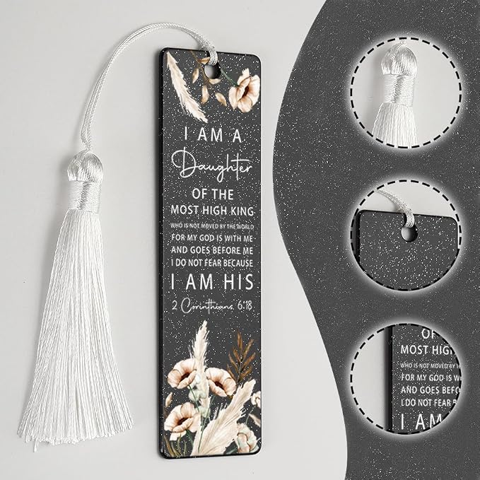Christian Affirmation Bookmark, Inspirational Gift for Believers, Uplifting Gift for Spiritual Readers, Spiritual Bookish Present, Unique Floral & Scripture Design Bookmark, WCB61
