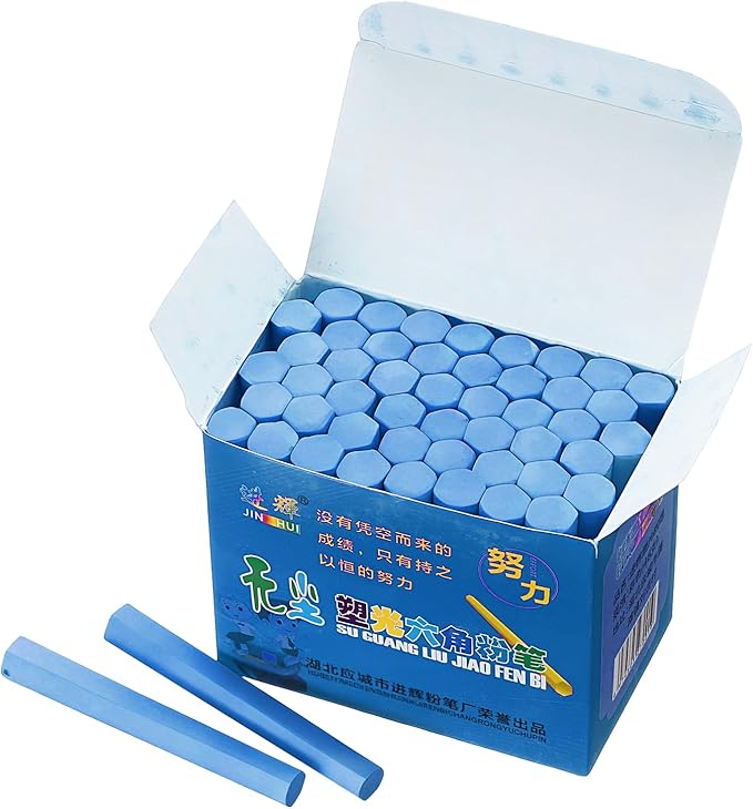 PATIKIL 48 PCS Chalkboard Chalk, Dustless Chalk Small Bulk Colored Thin for Chalkboard Blackboard Teacher Classroom Adults Indoor Home Office Supplies, Blue
