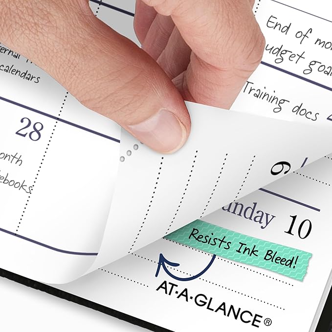 AT-A-GLANCE 2027 Planner, Weekly & Monthly, 2.75" x 4.25", Pocket Size Fine Diary, Faux Leather Hardcover, Black (72010527)