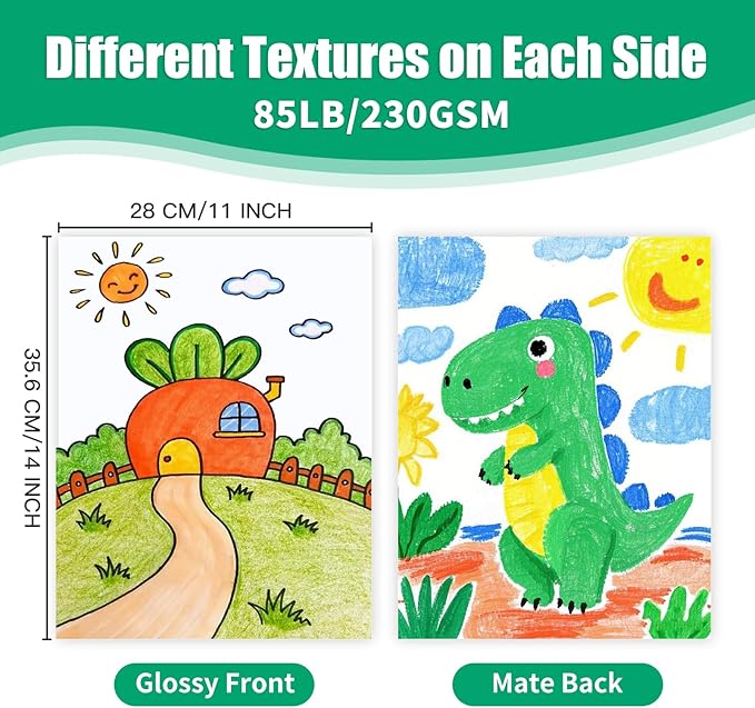 24 Sheets White Poster Boards 11x14 Inches, Heavyweight 230gsm Poster Paper Bulk, Bristol Board for School Arts, Crafts, Presentations, Projects, Drawing, Scrapbooking