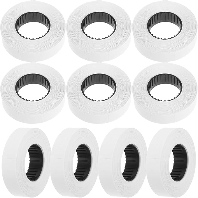 KALLORY Price Marker Labeler Paper Roll 500 White Labels Compatible with 6600 Model Price Tag Stickers 10 Rolls Set for Retail and Office Pricing