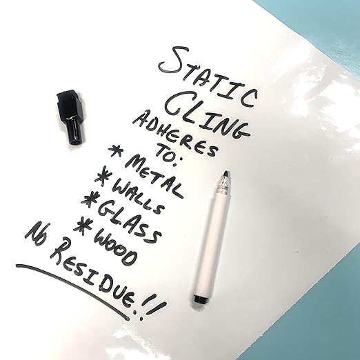 Geyer Instructional Products - 31.5'' x 24'' Portable Static Cling Dry Erase Sheets, Reusable Electrostatic Whiteboard Sheets, Sticks to Any Surface - 15 Pack
