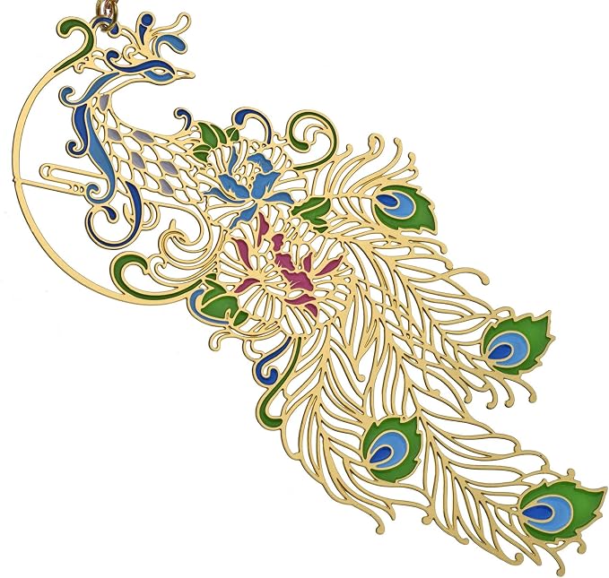 BLBMH Metal Peacock Bookmarks for Women | Cute Bookmark with Greeting Card & Gift Box | Unique Gift for Book Lovers Mom Teacher Readers | Birthday Christmas - Peacock