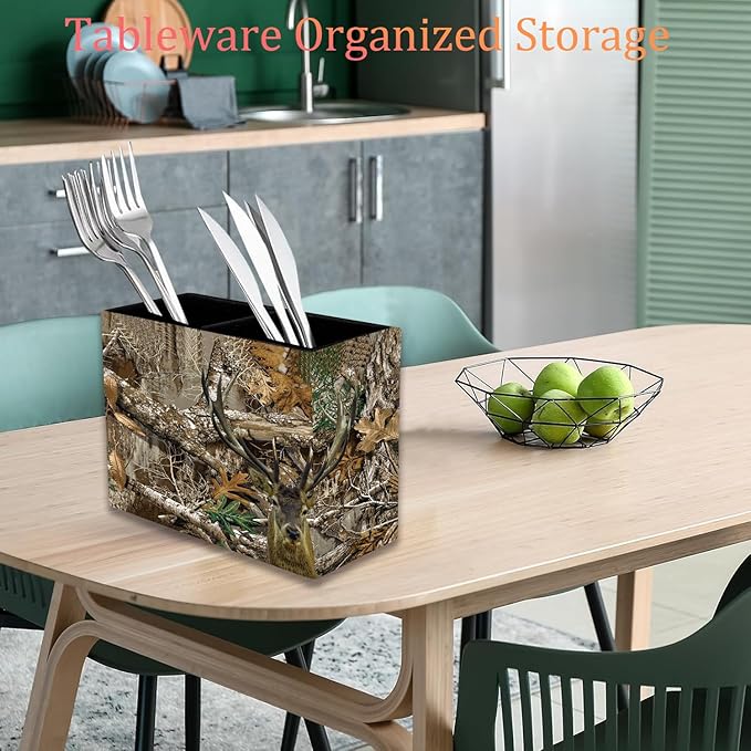 Pen Holder, Pencil Case, Makeup Brush Storage Box, Tableware Storage Box, Suitable for Office Or Home Item Organizing Stand - Camouflage Giraffe