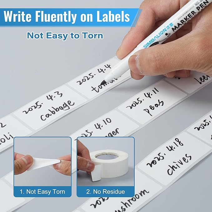 Removable Freezer Labels 500pcs,1 x 2 Inch Blank Food Labels for Freezer Storage, Waterproof & Oil Resistant Fridge Sticker, No Residue, Easy to Write On, Perfect for Home, Restaurants & Catering
