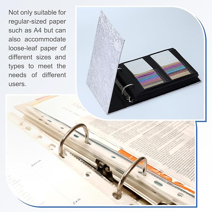 PATIKIL B7 2 Hole Ring Binder Mechanisms, 2 Set 1.5" D Ring Replacement Binder Planner Loose Leaf Binding Spines for Organizers DIY Fill Paper Storage Folder Accessories, 26mm Silver Tone