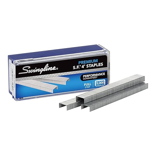 Swingline S.F. 4 Premium Staples for Desktop Staplers, 1/4" Length, 210/Strip, 5000/Box (35450)
