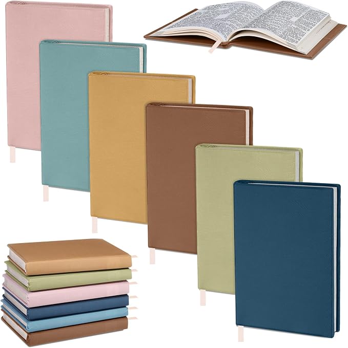 Gilprop 6 Pack Stretchable Book Covers 6-9 Inch Colored Fabric Reusable Book Protector Sleeve for Hardcovers Textbook Protection Supplies(Mixed Colors)