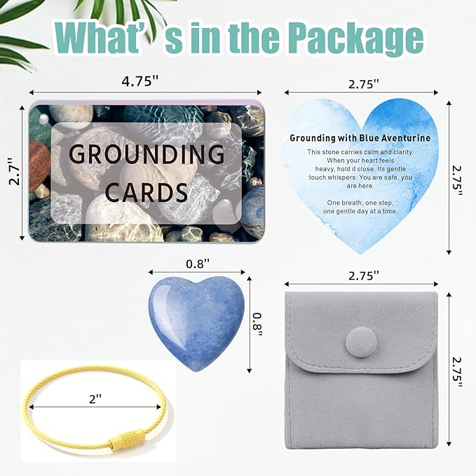 Grounding Cards & Worry Stone for Anxiety, Therapy Games for Teens & Adults, 24 Coping Skills Cards for Stress Relief, Mindfulness Tools for Trauma, PTSD, BPD, DID, Special Education School Supplies
