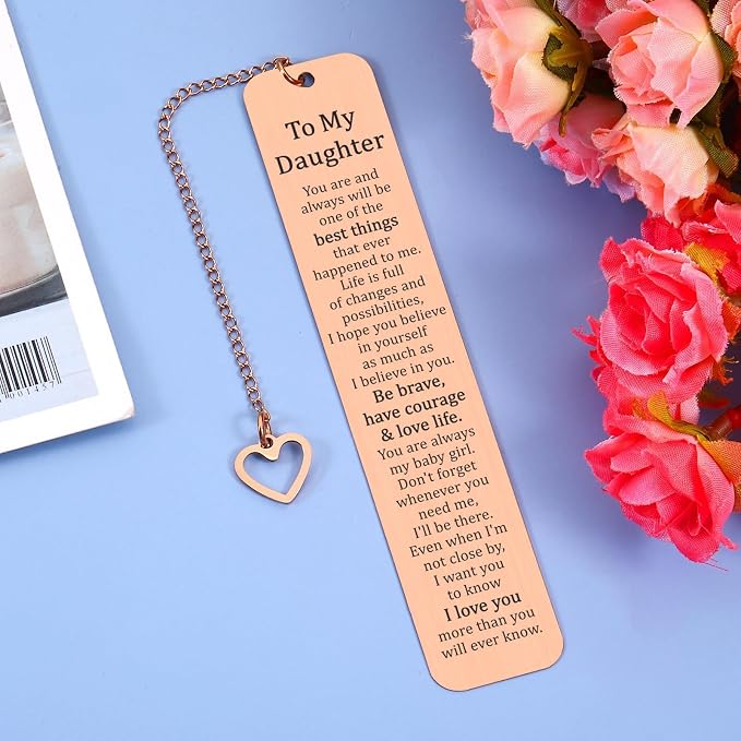 Daughter Graduation Gifts for College Girls to My Daughter from Mom Dad Cool Bookmark for Women 16th 18th 21st Birthday for Teen Girls Back to School Supplies Wedding Birthday Christmas