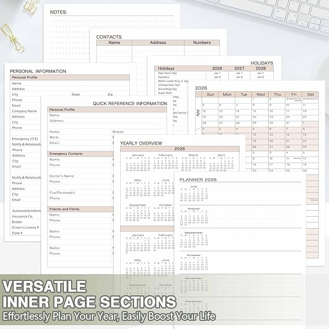 Large 2026-2027 Academic Planner, Weekly & Monthly Appointment Book from Jul. 2026 - Jun. 2027, Work & Life Daily Hourly Planner with Time Slots, A4 Agenda Organizer for School,Pastel Green,8.5" x 11"