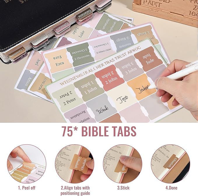 Bible Cover Case for Women, with Book Carrying Case Bible Study Supplies Kit 12 Highlighters & 75 Tabs,Large Bible Bag,Bible Case Shoulder Strap,Sticky Notes, Bookmarks,Mothers Day Christian Gifts