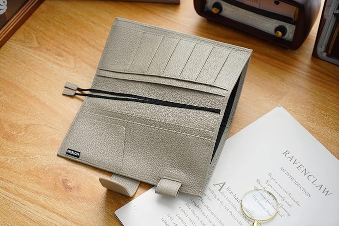 Moterm Leather Cover for Hobonichi Weeks - Fits Hobonichi Weeks/Weeks Mega, with Back Pocket (Pebbled-Gray)