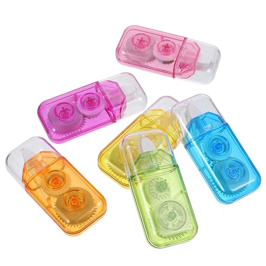 KALLORY 6Pcs Portable Correction Tape for Students Cute Rainbow Design Easy to Use Adhesive Correction Tapes for Classroom Supplies for Writing and Document Corrections