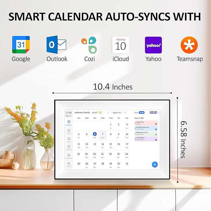 10.1" Digital Desk 2026 Electronic Calendar Planner,Voice Message Feature,Touchscreen Interactive Display for Family Schedules, Achievement Rewards, Meal Planning,Digital Picture Frame,Smart Clock, Gifts