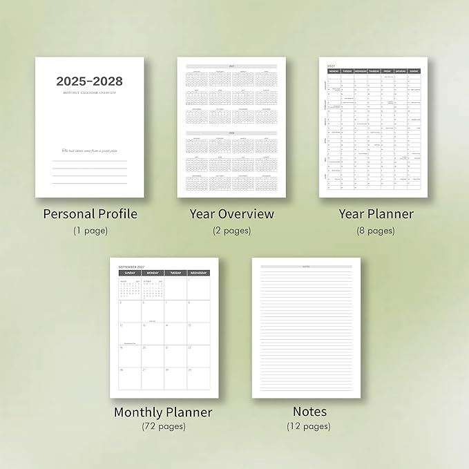Monthly Planner 2025-2028, 2025 Calendar 36 Months Planner With Monthly Tabs, July 2025- June 2028, 8.5" x 11", 3 Years Academic Calendar Hard Cardboard Cover with Spiral Bound, Perfect for School & Office for Women & Men