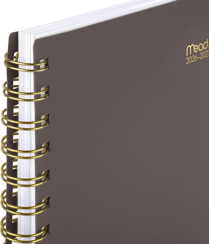 Mead Planner 2026-2027 Weekly & Monthly Academic 15-Month April-June, 5.5" x 8.5", Ground Coffee (CAW42004)