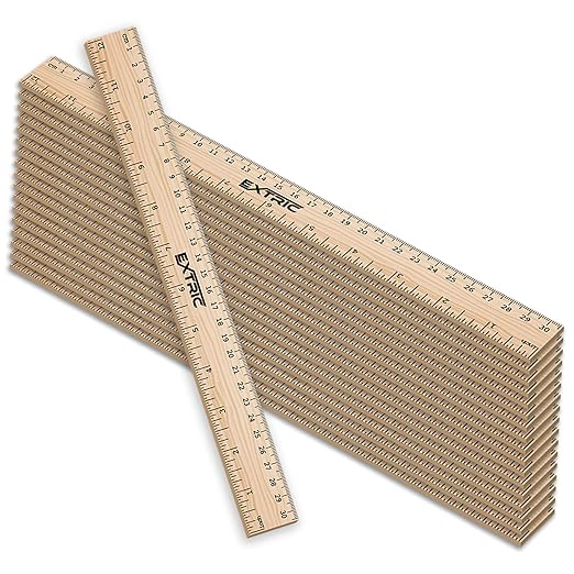 Rulers 12 Inch, Rulers Bulk for Classroom – Wooden Ruler for Kids 25 Pack Great for School, Classroom, Imperial and Metric Measurements for Office and Home