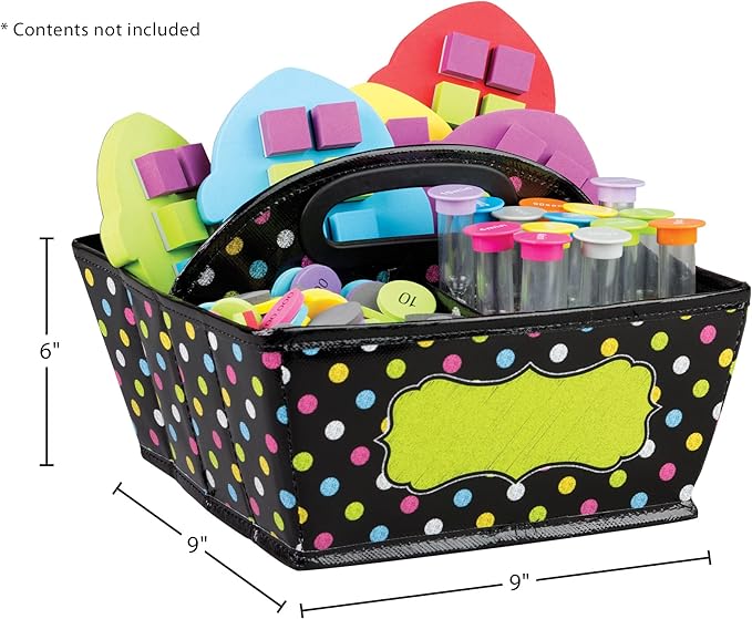Teacher Created Resources Chalkboard Brights Storage Caddy, 6" x 9" x 9" (TCR20788)