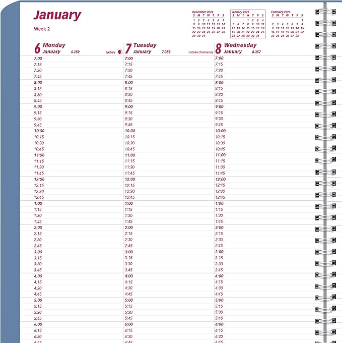 Brownline® 2025 Essential Weekly Planner, Appointment Book, 12 Months, January to December, Twin-Wire Binding, 11" x 8.5", Mountain Blue (CB950G.03-25)