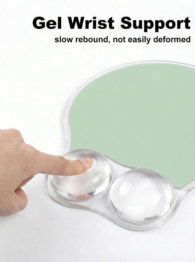 Ergonomic Gel Mouse Pad Wrist Rest Support for Desk, PU Base, Smooth Surface, Crystal Gel Cushion, Non-Slip Stability, Mousepad for Office/Home/Study Light Green AMP-05