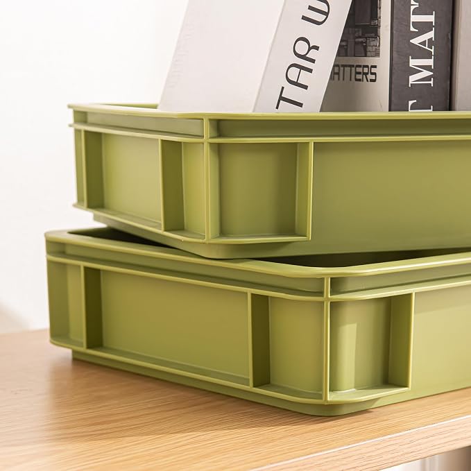 Office Desk Organizer Set of Small Stackable Trays for Ultimate Stationery Order! Streamline Your Workspace by Organizing Pens, Sticky Notes, Paper Clips10.63''*7.4''*2.95''(Grey, 4Medium)