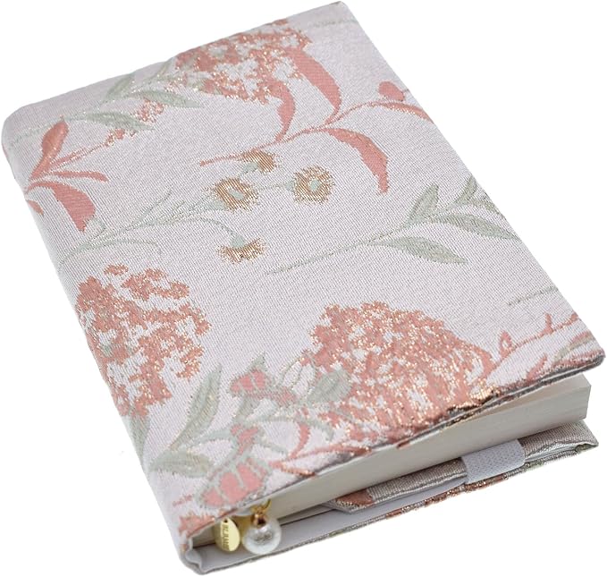 BLBMH A6 Book Cover 4x6 Plus | Non-Stretch Fabric Sleeve with Bookmark | Handmade Washable Protector for Paperback Bible Notebook Gift for Women Readers - Dandelions Pink 6" +