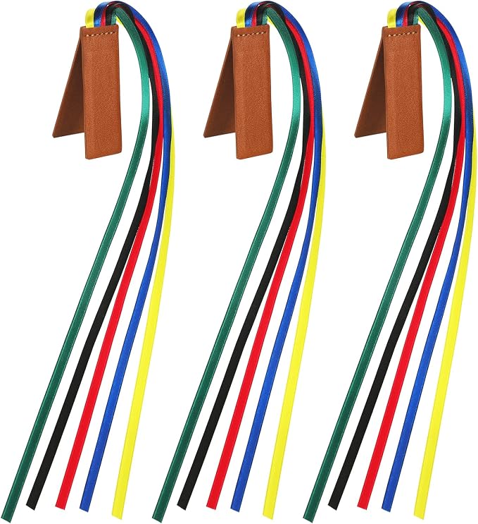 Jutom 3 Pcs Bible Ribbon Bookmark Magnetic Ribbon for Book Markers Bible Leather Bookmark with Ribbons Multi Page Marker Magnetic Hold Clips into Book for Books Teachers(Colorful)