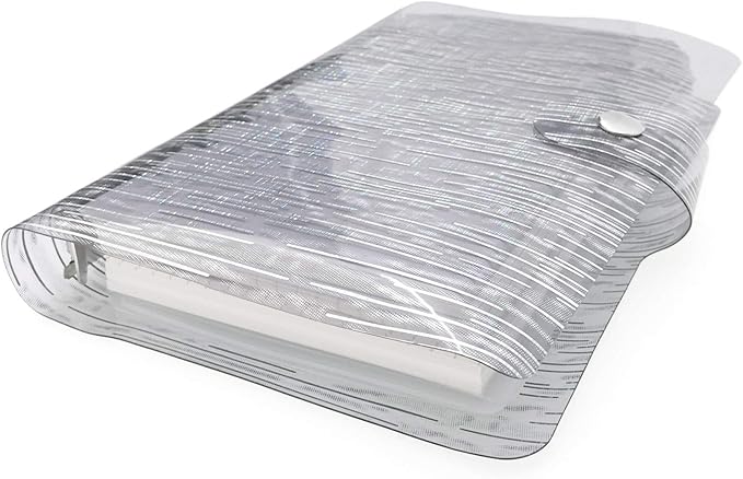A6 A5 6-Holes Colorful PVC Cover Personal Organizer with Snap Button Closure File Folder for Loose Leaf Sheet Notebook (Silvery Rain, A6 Combo)