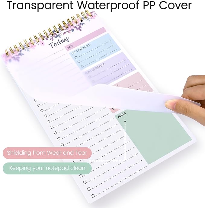 To Do List Notepad - To Do List Notebook for Work with 52 Sheets, Undated Daily Planner Perfect for Enhanced Productivity and Goal Achievement - Rosy Dawn