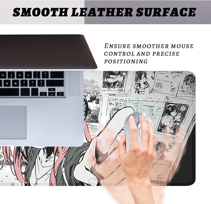 Anime Girl Gaming Mouse Pad Desk Pad Red Hair Headphones Sketch Style Mousepad XL Large Gaming Mousepad Laptop Keyboard Mat Desk Pad Office Computer Keyboard Laptop Home 31.5"x11.8"