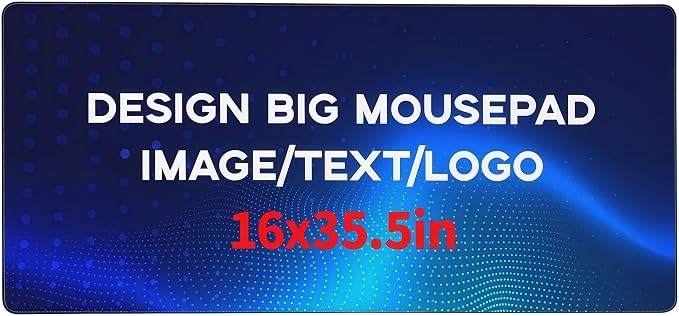 Custom 16" X 35.5" Playmat with Photo Logo Text, Personalized Big Mouse Pad, Mouse Pad Custom for Desk, Gift for Men Dad Boyfriend Husband on Birthday Christmas Anniverary