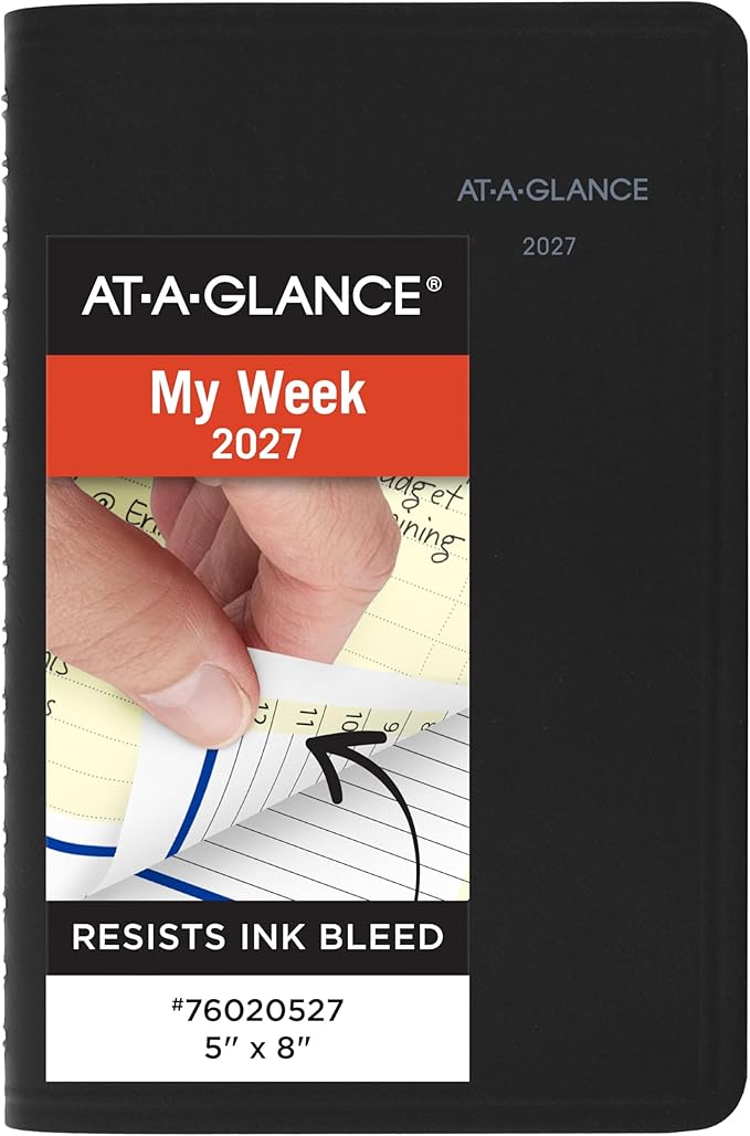AT-A-GLANCE 2027 Appointment Book Planner, Weekly & Monthly, 5" x 8", QuickNotes, Black (76020527)
