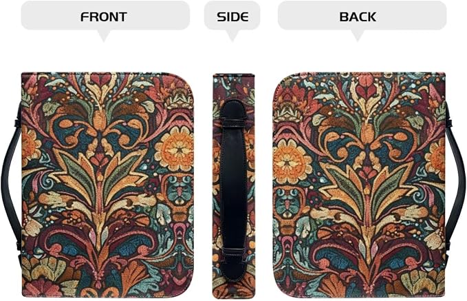 Retro Flower Bible Cover for Women Bible Case Bible Bag Portable Bible Carrying Tote Bags Bible Carrying Case Bible Accessories-Size：XL