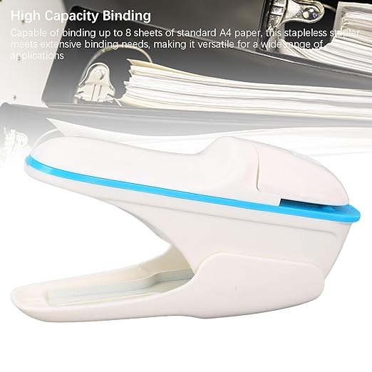 Garosa Stapleless Stapler No Staple Stapler for 8 Sheets Binding with Secure Hole Punch Design ABS Material, Compact for Office School Home Travel Use