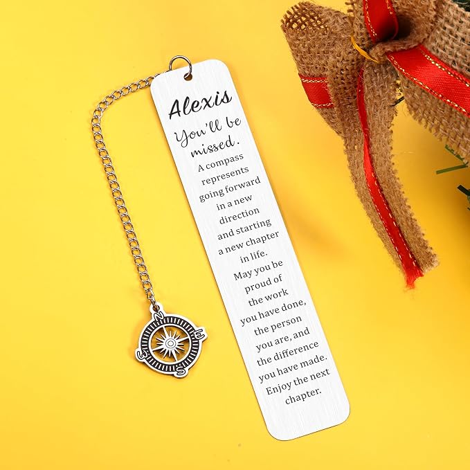 Custom Name, Personalized Bookmark for Women, Farewell Gifts for Coworkers Women Friends Her Nurse Boss Teacher Employee You Will Be Missed Retirement Gift Coworker Leaving New Job Gifts for Women