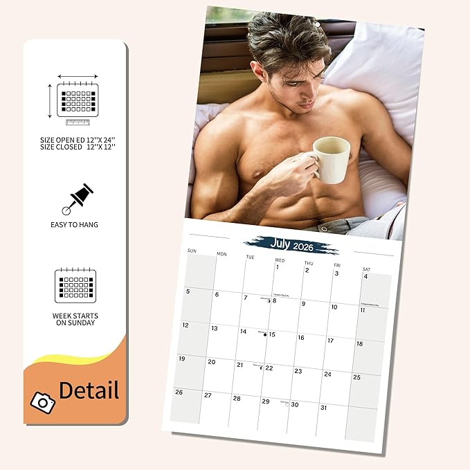 2026 Wall Calendar Love Coffee Planner Calendar, Hangable Monthly Wall Calendar with Large Blocks for Organizing & Planning, Academic Schedule,for gay gift, girlfriend gift, coffee lover