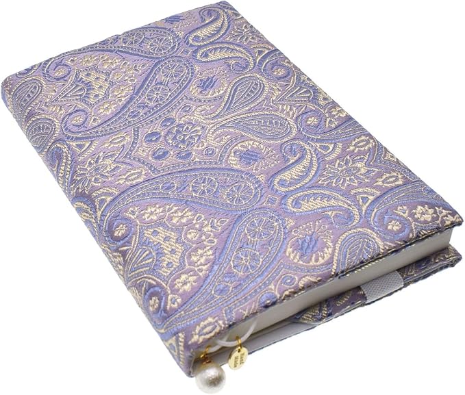BLBMH A6 Book Cover 4x6 Plus | Non-Stretch Fabric Sleeve with Bookmark | Handmade Washable Protector for Paperback Bible Notebook | Gift for Women Readers - HY Purple 6" +